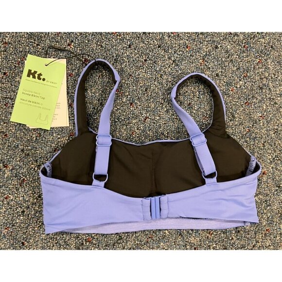NWT Knix Bikini Bathing Suit Top Square Neck Wave Pool Blue XS New - Picture 4 of 5